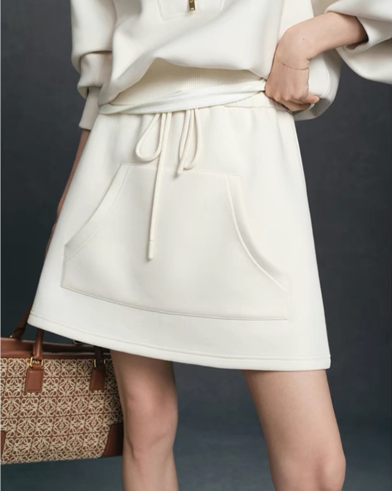 Clean Zip Hoodie & Skirt