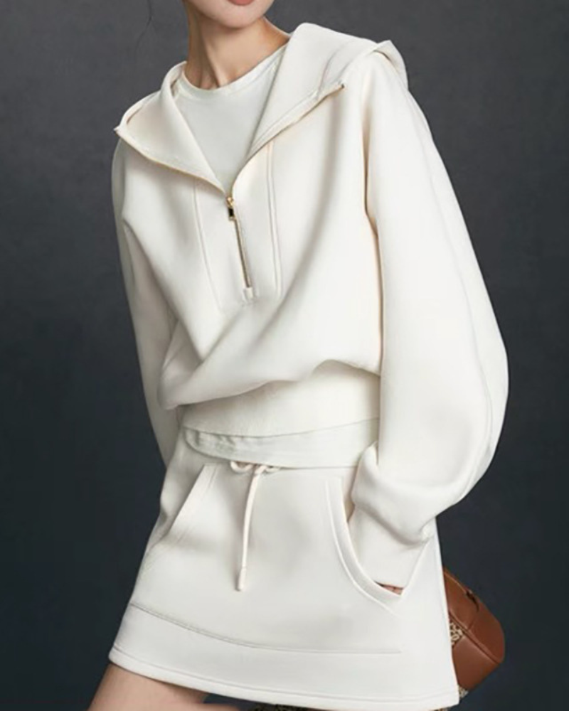 Clean Zip Hoodie & Skirt